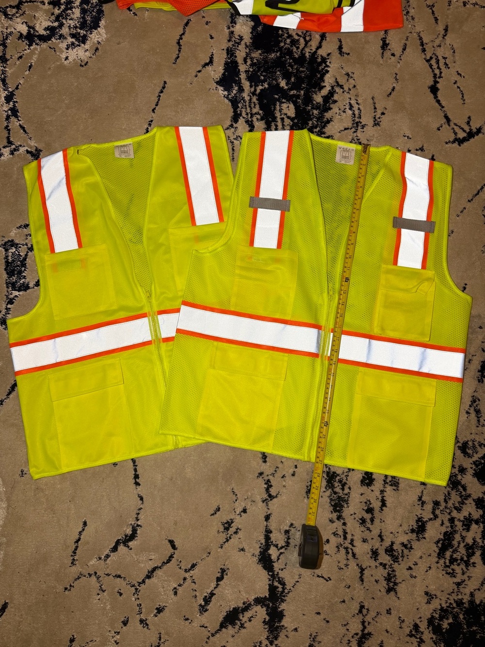 Set of two High-Visibility Safety Vest - Yellow with Reflective Stripes New